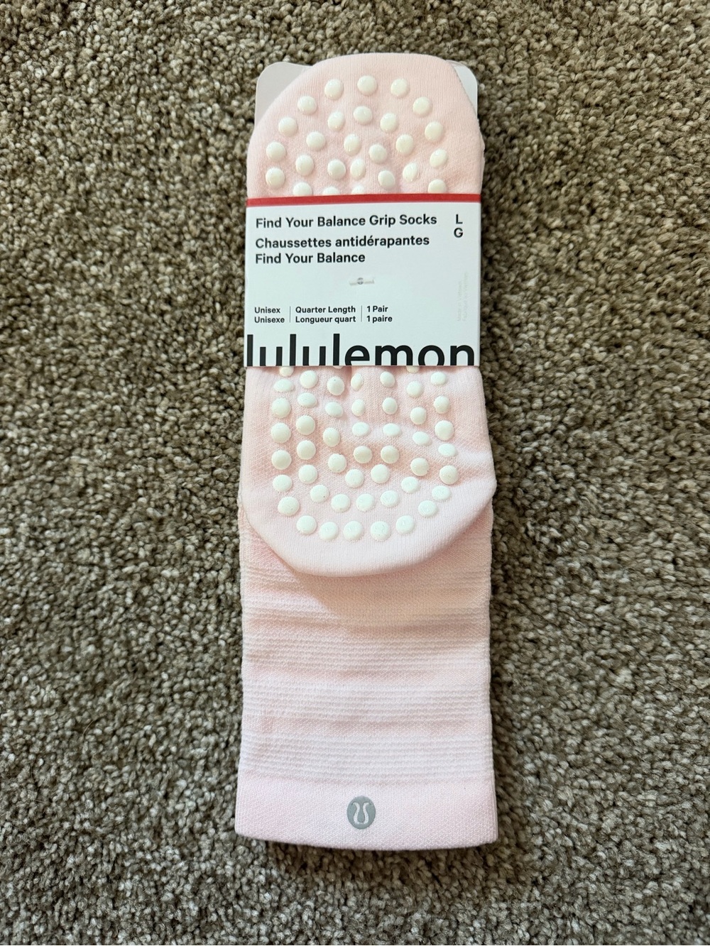 lululemon athletica Find Your Balance Grip Socks - Light Pink with White Grips